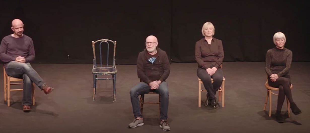 Live performance photo with actors Chris Connel, Dave Johns, Jackie Lye & Sharon Percy